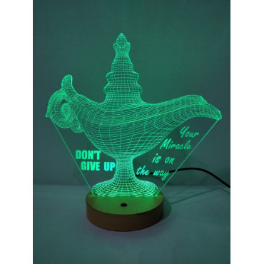 Aladdin Ka Chirag Personalised 3D illusion Color changing LED Night lamp