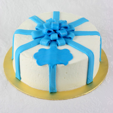 Blue Gift Packing Chocolate Cake