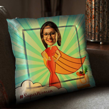 SuperWomen Pesonalized Satin cushions For Your Mom