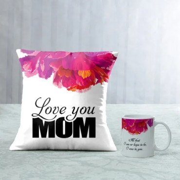Love You Mom cushions & Mug Combo
