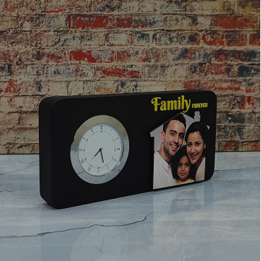 Family Forever Photo with Clock Sublimation Frame