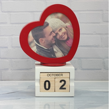 Personalized Red Heart Shape Photo Frame