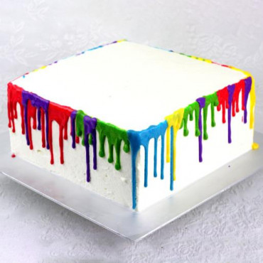 4 Layer Colourful Square Pineapple Cake