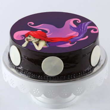 Ariel Cartoon Chocolate Photo Cake