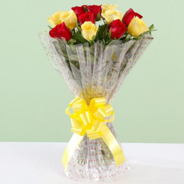 Beautiful Bouquet of Red Yellow Roses