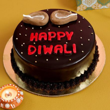 Beautiful Diwali Diya Chocolate Cake