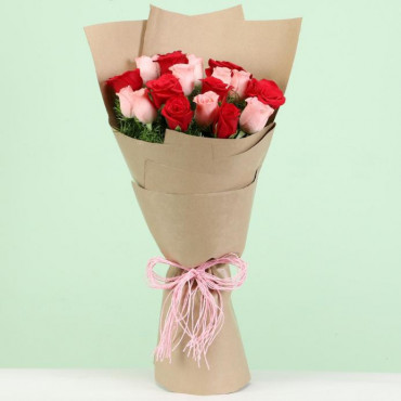 Beautiful Red Pink Roses Bouquet