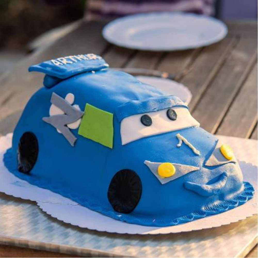 Sky Blue Car Birthday Cake.Cakes available in Lahore,Punjab