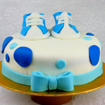 Blue Shoes Truffle Fondant Cake