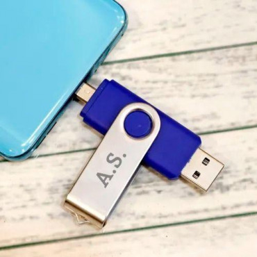 Blue USB Pen Drive 12 GB - Customize With Name