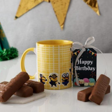Cartoon Mug With Chocolates For Birthday