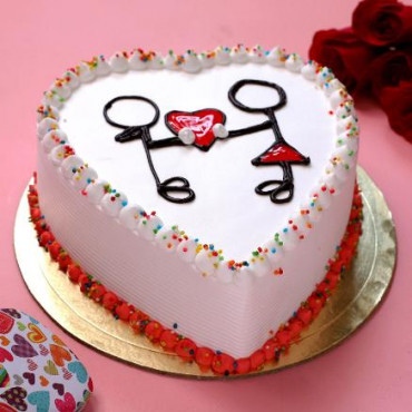 Couple Heart Chocolate Cake