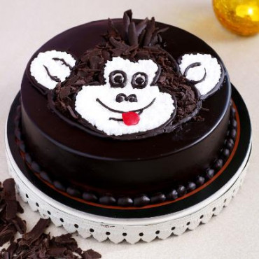 Cute Monkey Chocolate Cake
