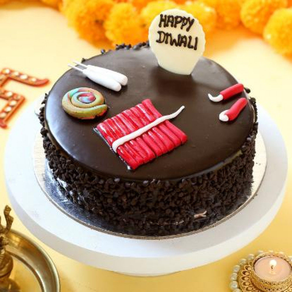 This is a wonderful Happy Diwali chocolate cake. This cake is decorated  with beautiful edible … | Online cake delivery, Birthday cake delivery,  Simple birthday cake