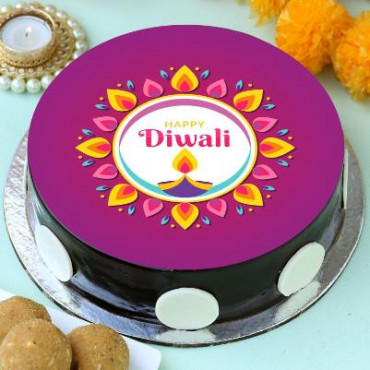 Diwali Rangoli Chocolate Photo Cake