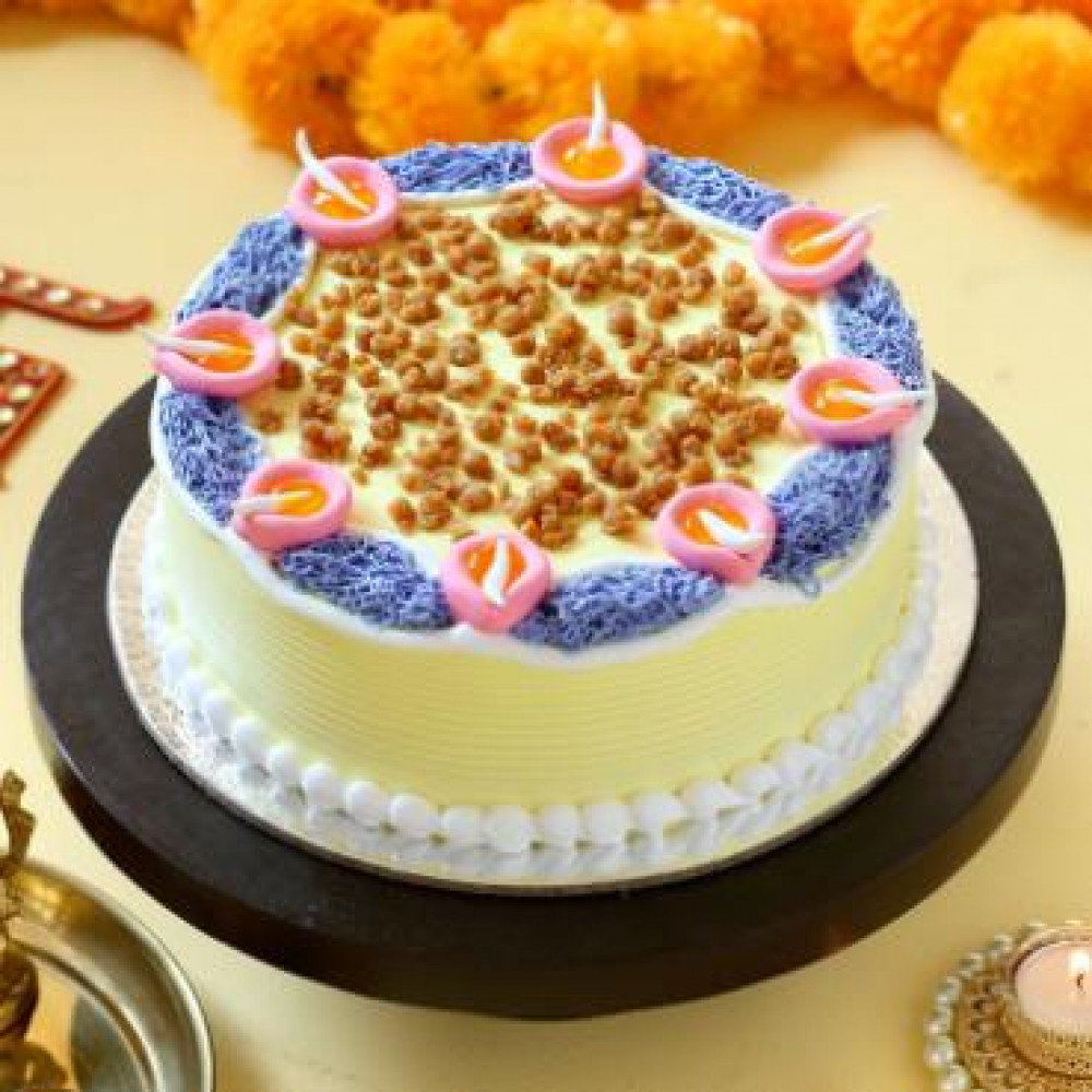Diwali Butterscotch Diya Design Cake,Butterscotch Cakes,Cakes To India ||  Online Flowers, Cake, Plants, Gift store in India | EG2i