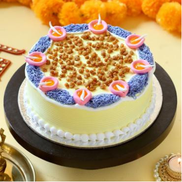 Diya Theme Butterscotch Cake
