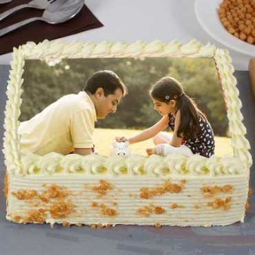 Fathers Day Special Creamy Butterscotch Photo Cake
