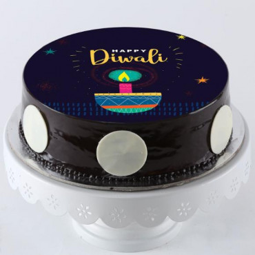 Festive Diwali Special Chocolate Photo Cake
