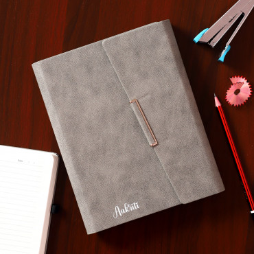 Personalised  A5 Light Gray Notebook