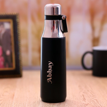  Personalized Sipper vacuum Bottle Black