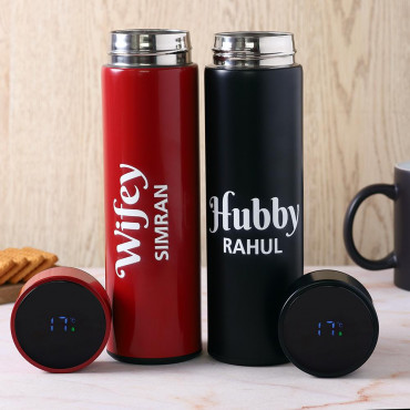 Couple Temperature  Bottle Red and Black