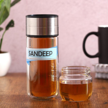 Personalized Transparent bottle with cup