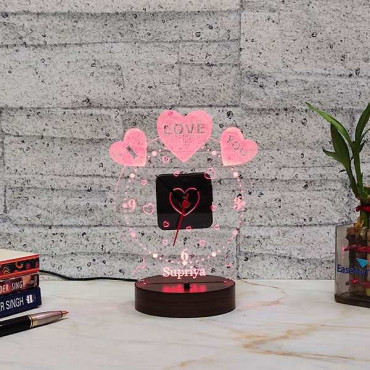 Love Led Lamp With Clock