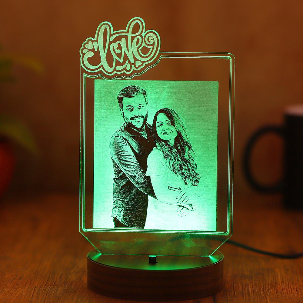 Photo&Text Customized 3D Night Light Desk Lamp Wooden Base Personalize –  Inspired buy