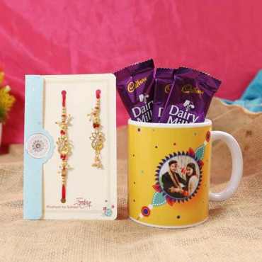 Combo Lumba Rakhi with Customized Mug and Cadbury