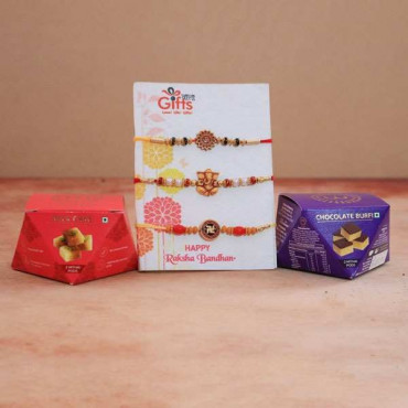 Send Rakhi Combo Sweets Box Online