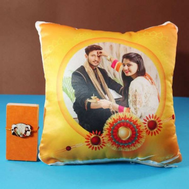 personalized photo rakhi with Cushion