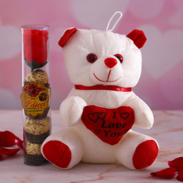Romantic Cute love Red Teddy Bear with Heart