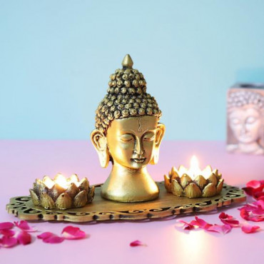 Buddha God Head with T light holders