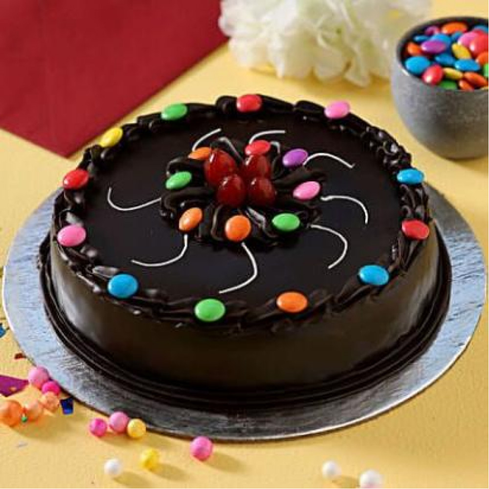 Gems Chocolate Truffle Heart Shape cake | YummyCake