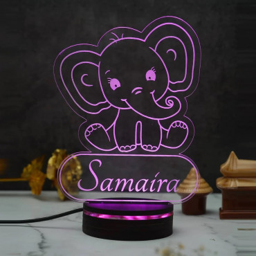 Baby Elephant Personalized Night Lamp