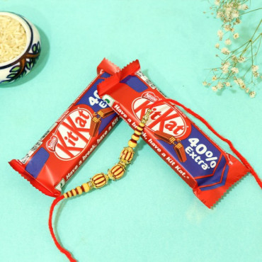 Kit Kat with Beaded Rakhi Combo