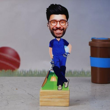 MI Cricket Fan Personalized Caricature Stand