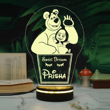 Masha N Bear Personalized Night Lamp