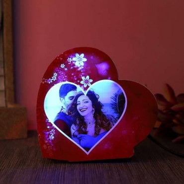 Personalised heart shaped led lamp for couples