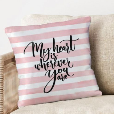 Pink & White Satin Pillow