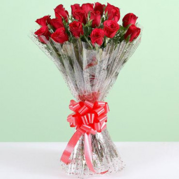 Pure Romance 18 Red Roses Bouquet