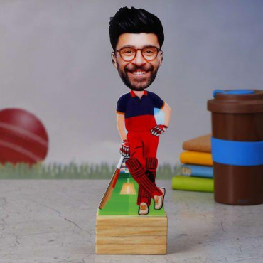 RCB Cricket Fan Personalized Caricature Stand