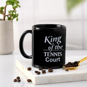 Tennis Lover Personalized Black Ceramic Mug