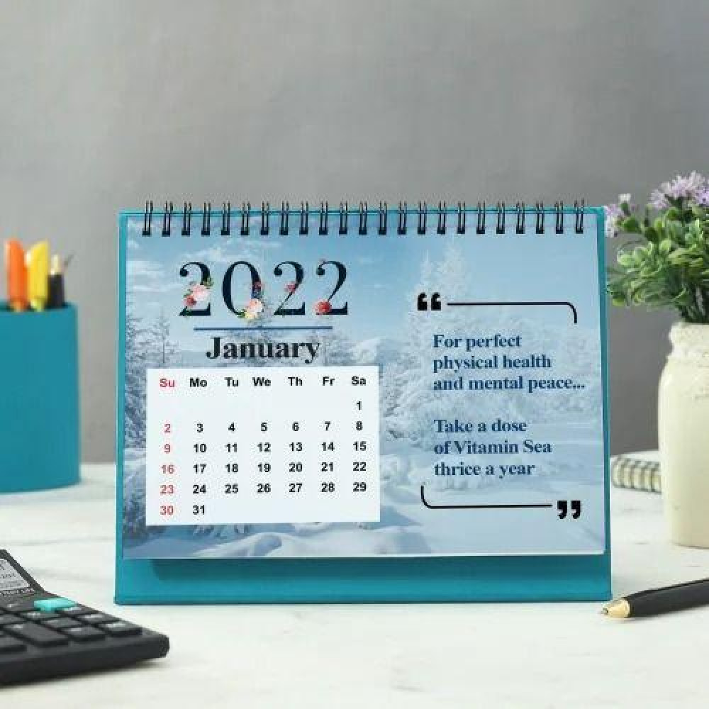 Travel Personalized Spiral 2022 Desk Calendar