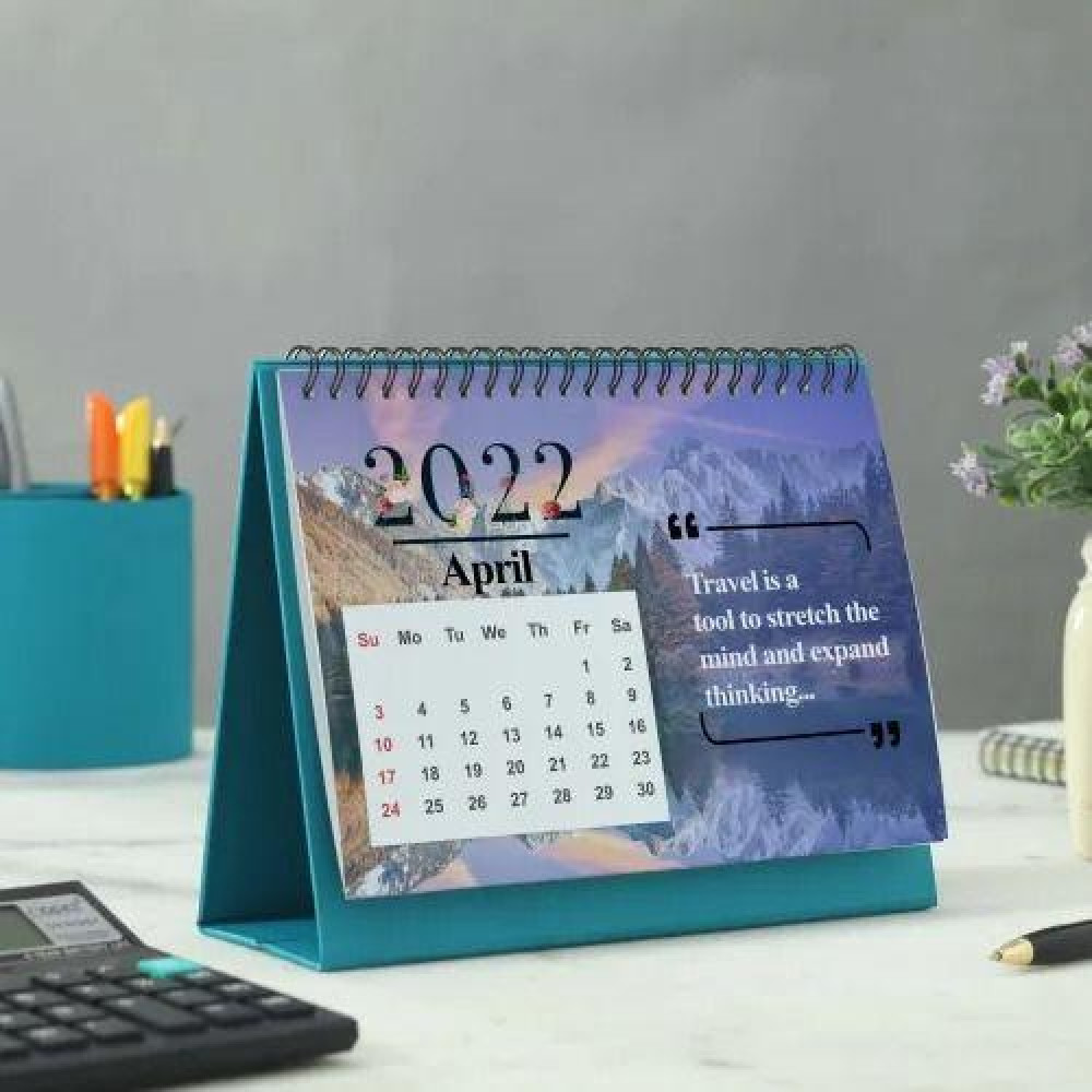 Travel Personalized Spiral 2022 Desk Calendar