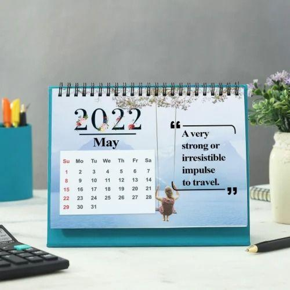 Travel Personalized Spiral 2022 Desk Calendar