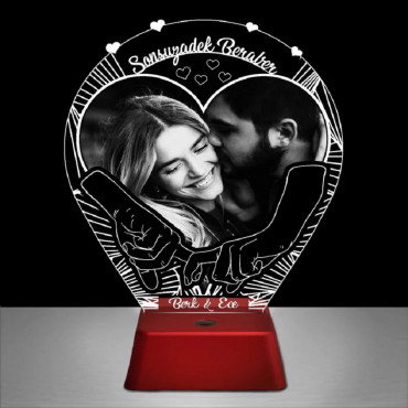Personalised 3D Led Lamp Gift For Couple 