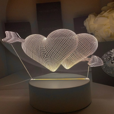 3D Led Lamp (Heart with Arrow)